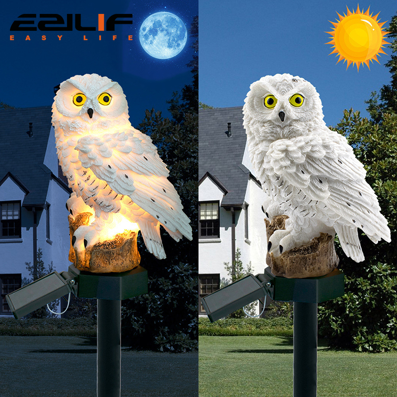 Solar light owl animal sculptu - Renewable Energy Solar บทวิจารณ์และราคา