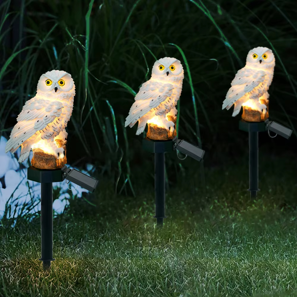 Solar light owl animal sculptu - Renewable Energy Solar บทวิจารณ์และราคา