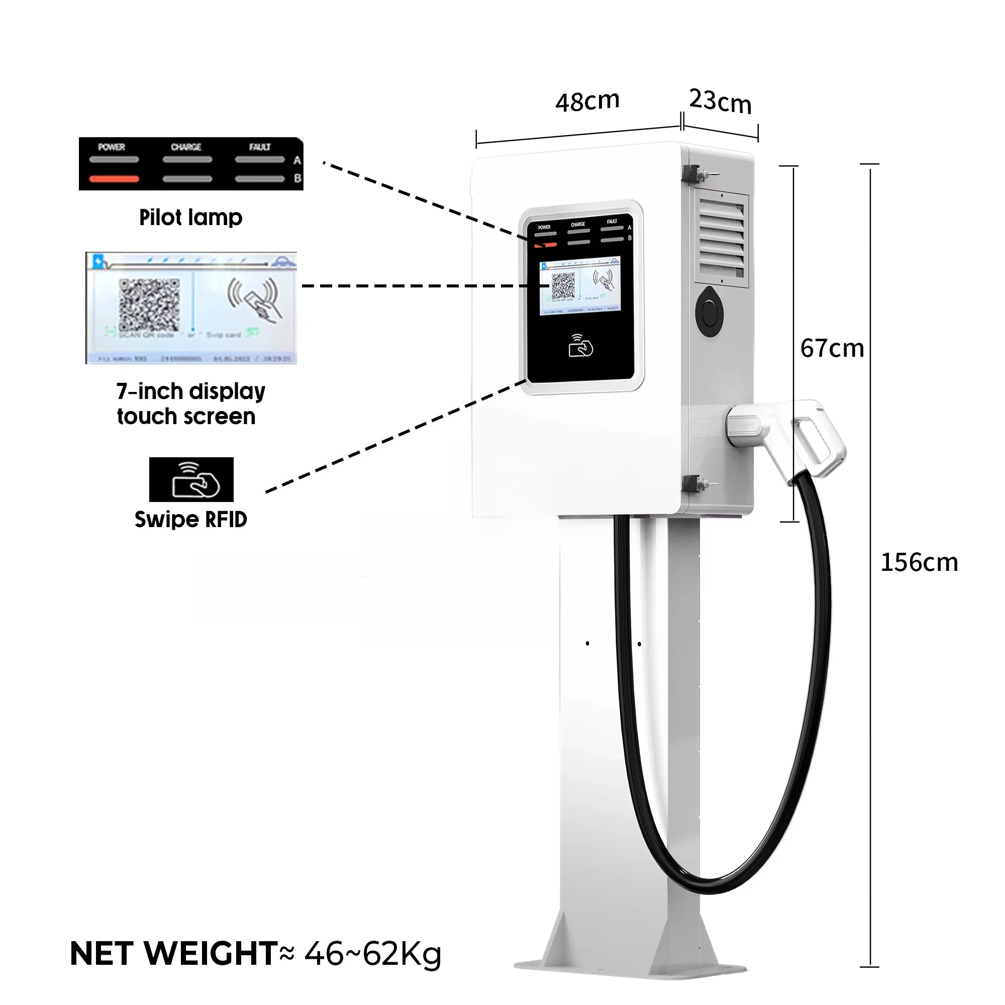 Ocpp 20kw 30kw 40kw CCS GBT Co - Ev Charger Wallbox บทวิจารณ์และราคา