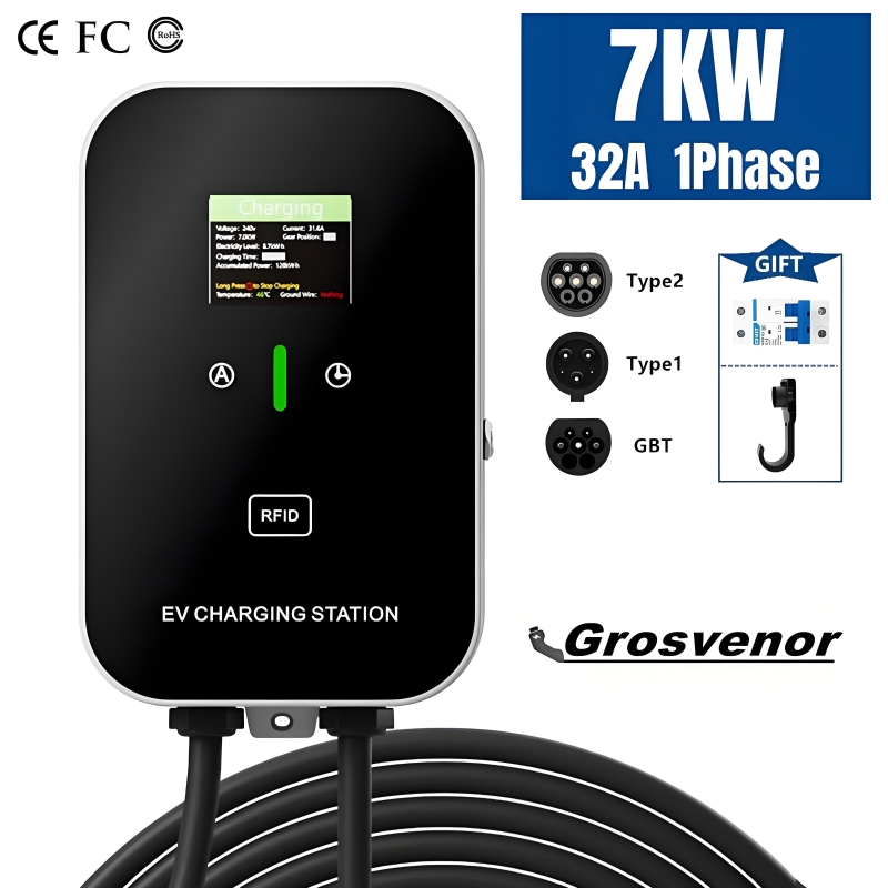 New 7KW Type2 Electric Vehicle - Ev Charger Wallbox บทวิจารณ์และราคา