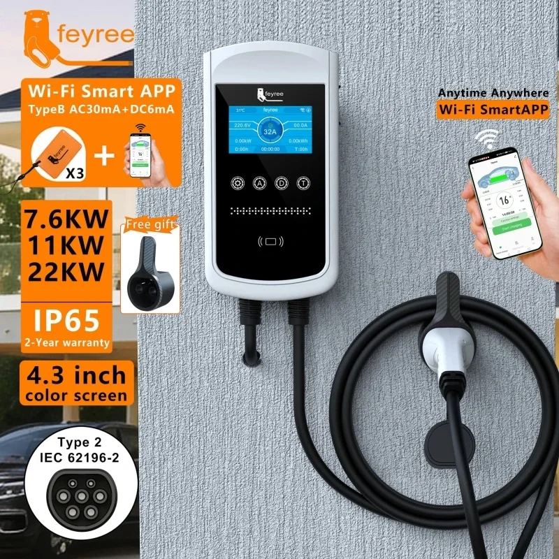 feyree Type2 EV Charger 32A 7. - Ev Charger Wallbox บทวิจารณ์และราคา